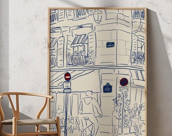 Guillaume Apollinaire Street Art Print: Paris Street Illustration