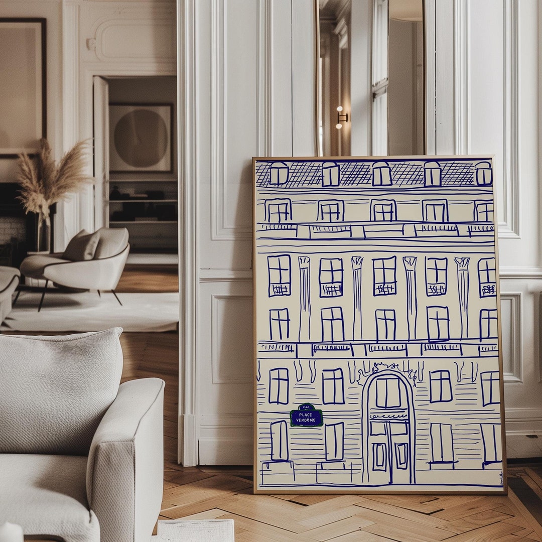View of Paris Building Print: Hand-drawn French Architecture Art - Etsy