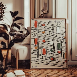 Le Corbusier Print: Unité d&#39;Habitation, Modern Architecture Poster