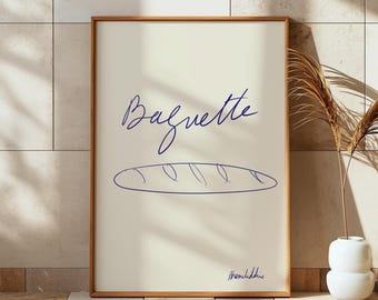 Baguette Print: Französische Bäckerei Wandkunst