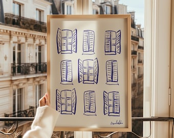 Paris Windows Print: French Building Art, Parisian Decor