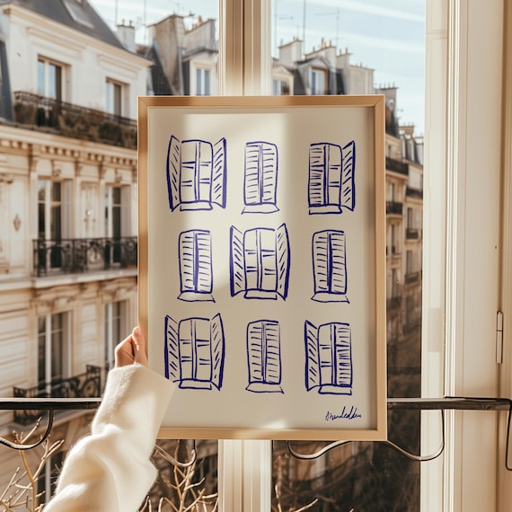 Paris Windows Print: French Building Art, Parisian Decor