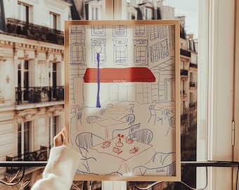 Paris Cafe Terrace Print: Vintage French Bistro Wall Art