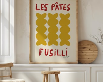 Fusilli Pasta Print: Italian Kitchen Wall Art