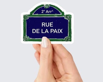 Rue de la Paix street sign Sticker | Paris Vinyl Decal