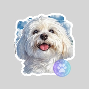 Coton De Tulear Sticker, Sticker Gift, Cute Stickers, Animal Decals, Macbook Decal, Laptop Stickers, Water Bottle Decal