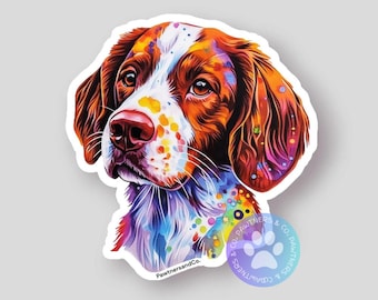 Brittany Spaniel Sticker, Weatherproof Vinyl Decal