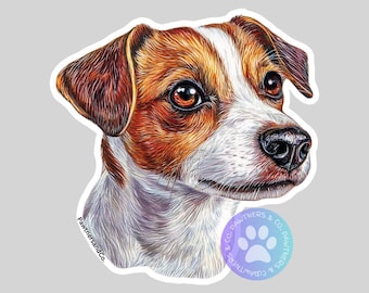 Jack Russell Terrier Sticker, Sticker Gift, Cute Stickers, Animal Decals, Macbook Decal, Laptop Stickers, Water Bottle Decal