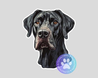 Great Dane Sticker, Sticker Gift, Cute Stickers, Animal Decals, Macbook Decal, Laptop Stickers, Water Bottle Decal