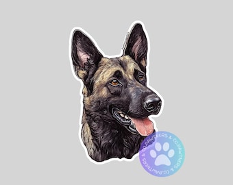 Dutch Shepherd Sticker, Weatherproof Vinyl Decal