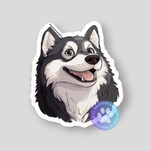 Alaskan Malamute Sticker, Sticker Gift, Cute Stickers, Animal Decals, Macbook Decal, Laptop Stickers, Water Bottle Decal