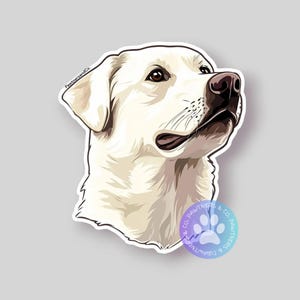 May include: A die-cut sticker featuring a cream-colored Labrador Retriever head in profile, facing right. The illustration includes the text PawtnersandCo. near the left ear and a circular blue logo with a paw print and Pawtners and Co. text.