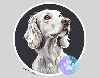 English Setter Sticker, Weatherproof Vinyl Decal