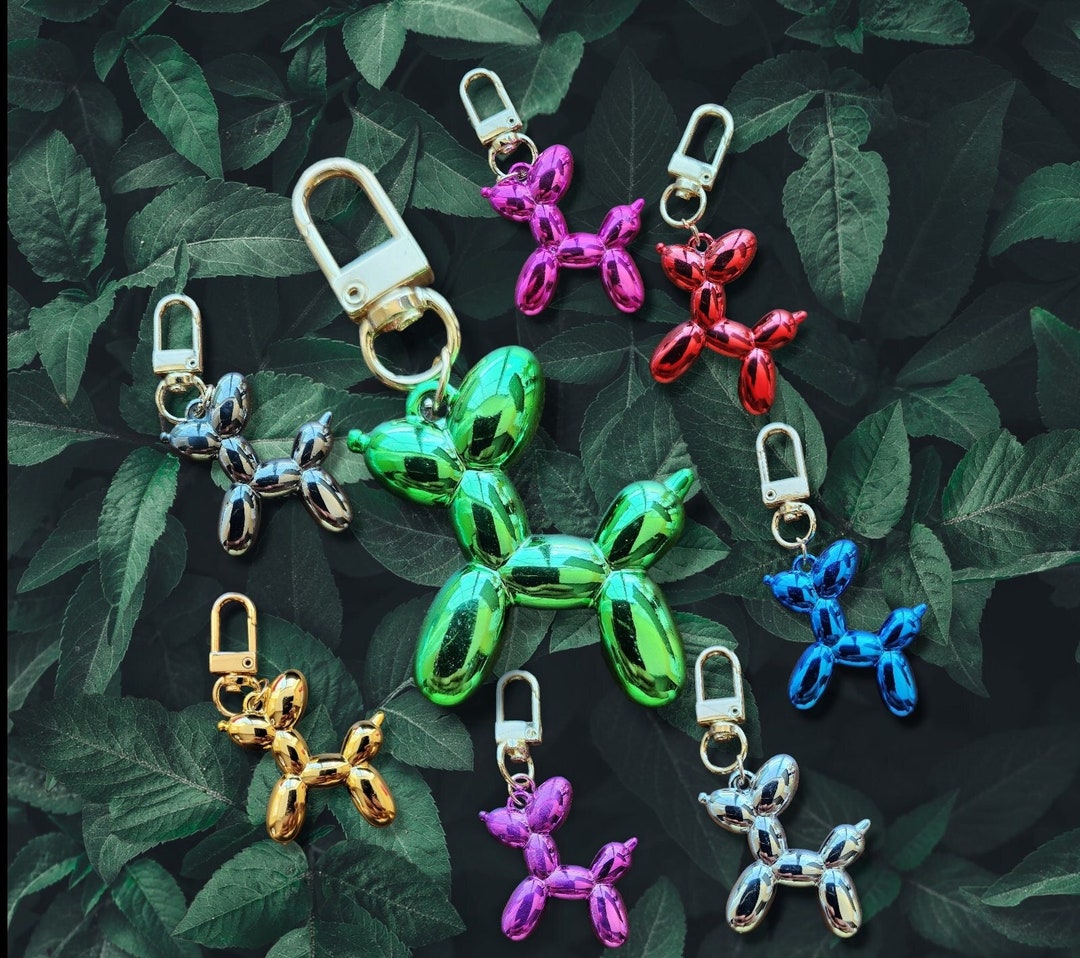 Backpack Charm Keychain 2-Pack Cute Balloon Dog Keychains - Alloy Animal Key Rings For Backpacks And Bags Balloon Dog Key Chain