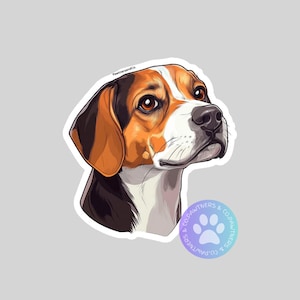 American Foxhound Sticker, Sticker Gift, Cute Stickers, Animal Decals, Macbook Decal, Laptop Stickers, Water Bottle Decal