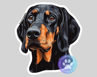 Coonhound Sticker, Weatherproof Vinyl Decal