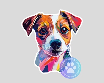 Jack Russell Terrier Sticker, Sticker Gift, Cute Stickers, Animal Decals, Macbook Decal, Laptop Stickers, Water Bottle Decal