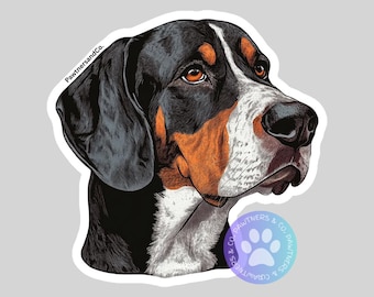 Coonhound Dog Sticker, Weatherproof Vinyl Decal