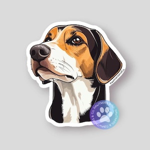 American Foxhound Sticker, Sticker Gift, Cute Stickers, Animal Decals, Macbook Decal, Laptop Stickers, Water Bottle Decal
