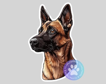 Belgian Malinois Sticker, Weatherproof Vinyl Decal