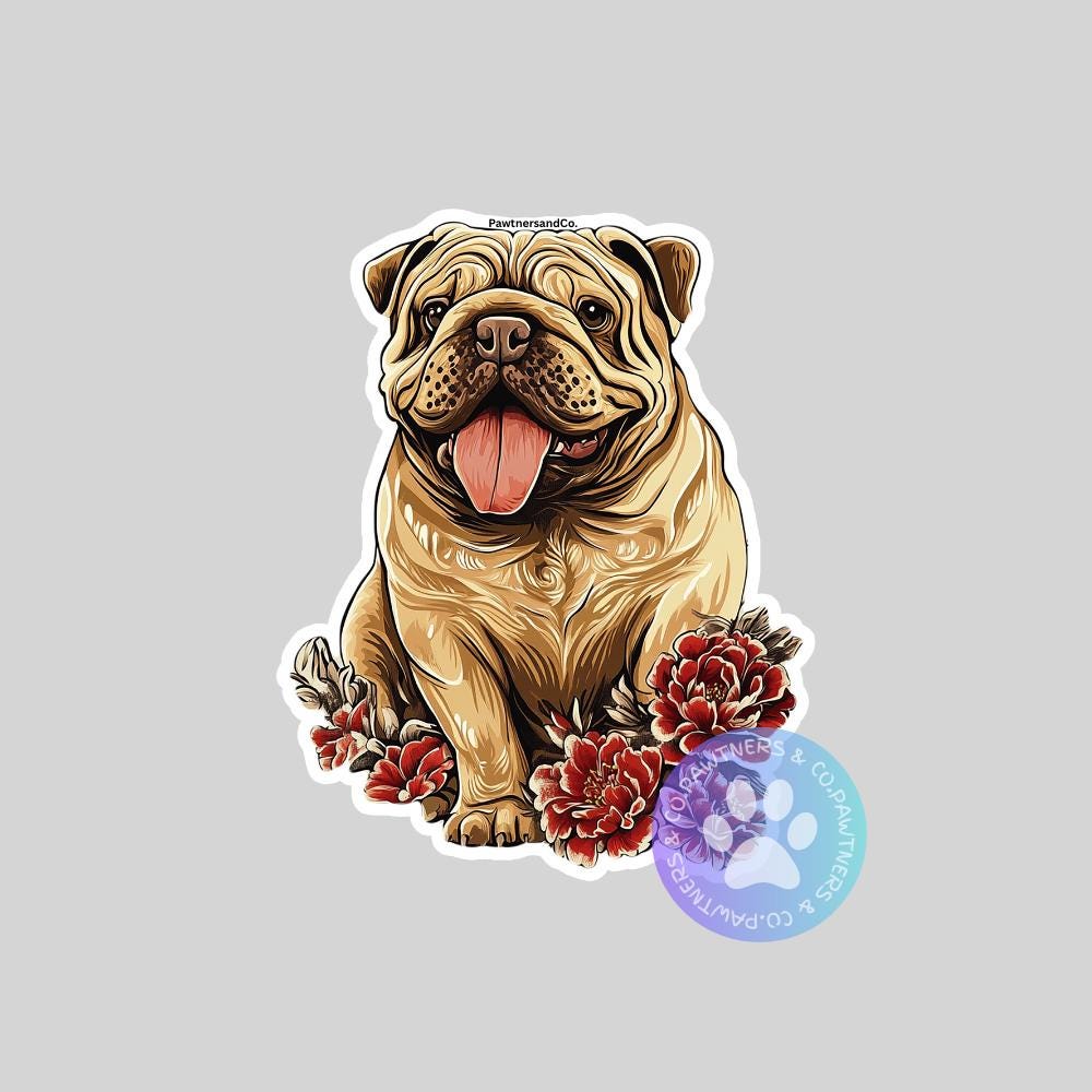Chinese Shar-pei Sticker, Weatherproof Vinyl Decal - Etsy
