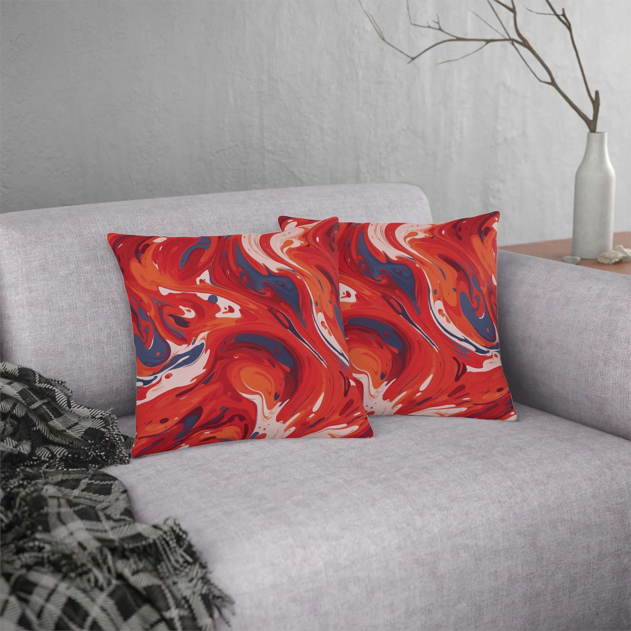 Oily Reds and Pinks Abstract Outdoor Pillow Waterproof - Etsy