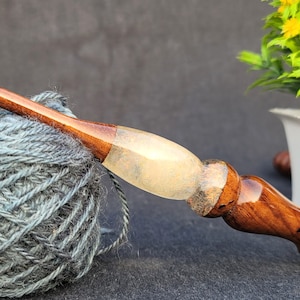 Epoxy Resin and Rosewood mix crochet hooks Handcrafted ergonomic handle crochet hook 3mm to 12mm Pure Rosewood Pure Resin - best gift idea