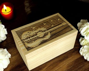 Personalized Pinewood Cremation Urn: Engraved Pet/Human Ashes Keepsake