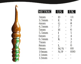 Rosewood Resin Crochet Hook: Ergonomic Handle, Yarn Craft (3-12mm)
