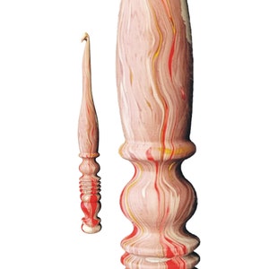 Handgefertigte Rosenholz Häkelnadel: Farbenmix mit weichem Griff (3-15mm)