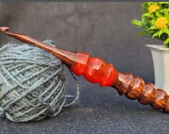 Handgefertigte Palisander Resin Häkelnadel: Ergonomische Stricknadel (3 mm-12 mm)