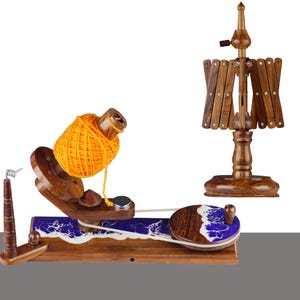 Yarn winder and swift yarn winder combo - Hand-operated Ball winder Knitter&#39;s Gifts Center Handmade Skein winder for Knitting Crocheting