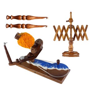 Resin Yarn winder and swift combo - Hand-operated Ball winder Knitter&#39;s Gifts Center Handmade Skein winder for Knitting Crocheting Winder
