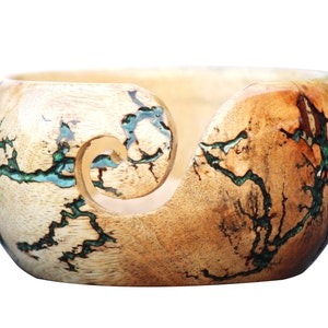 Handmade Wooden Yarn Bowl Gift for Knitting Lichtenberg Figure Yarn Skein Holder - Best Gift for Mother Birthday Christmas