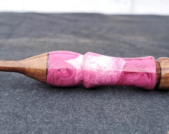 Handmade Rosewood Crochet Hook: Epoxy Resin Handle, Knitting Needle (3mm-12mm)