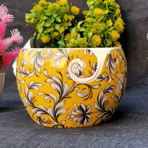 Handmade Rosewood Yarn Bowl: Knitting & Crochet Storage