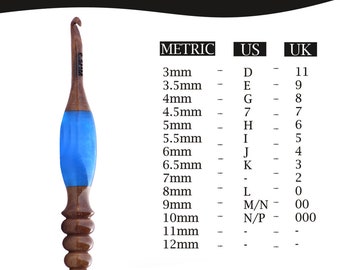 Resin Rosewood Crochet Hook: Handcrafted Weave Yarn Needle (3mm-12mm)