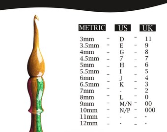 Rosewood Resin Crochet Hook: Ergonomic Knitting Needle (3-12mm)