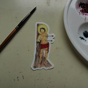 Saint Sebastian Waterproof 3&quot; Sticker Catholic Gift