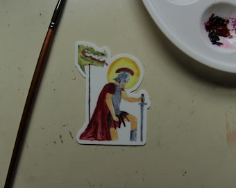 Saint George Waterproof 3" Sticker Catholic Gift