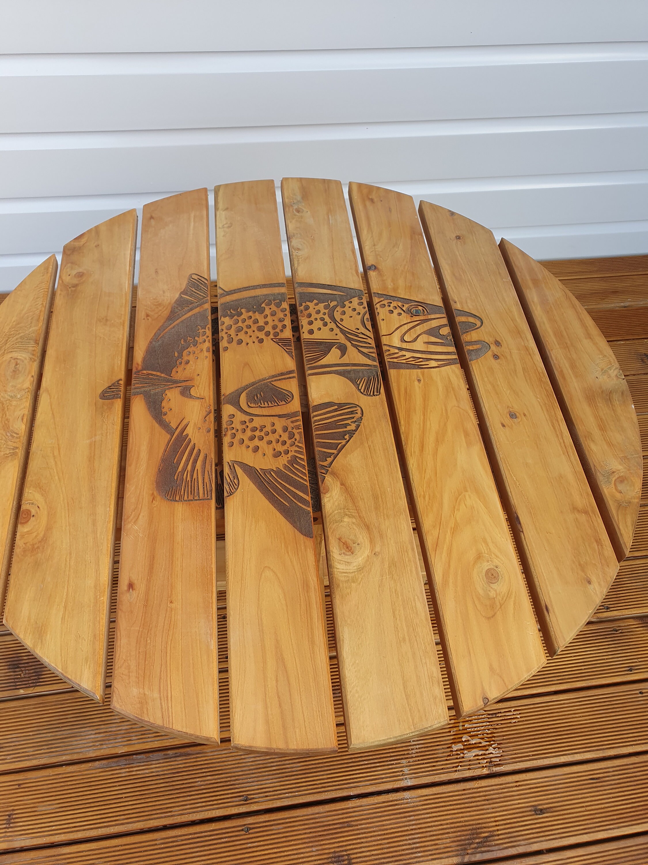 Outdoor Coffee Table Macrocarpa Laser Engraved Etsy