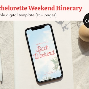 Bachelorette Weekend Itinerary, Mobile Itinerary Template, Beach Bachelorette Party Itinerary, The Last Splash, Editable Canva Template