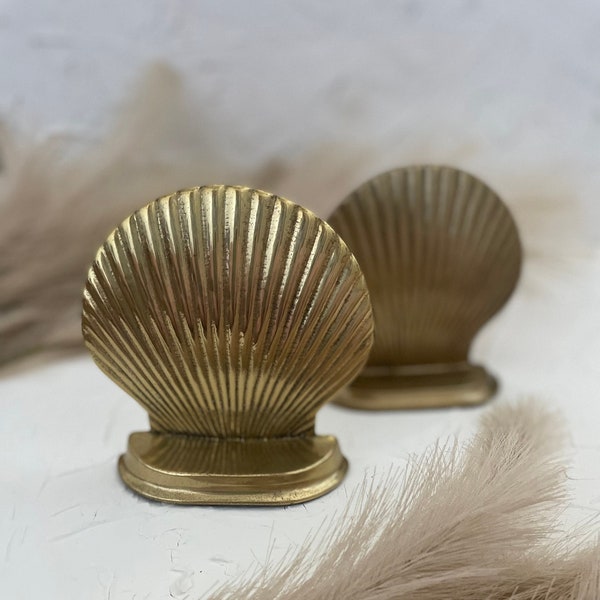 Vintage Brass shell book ends