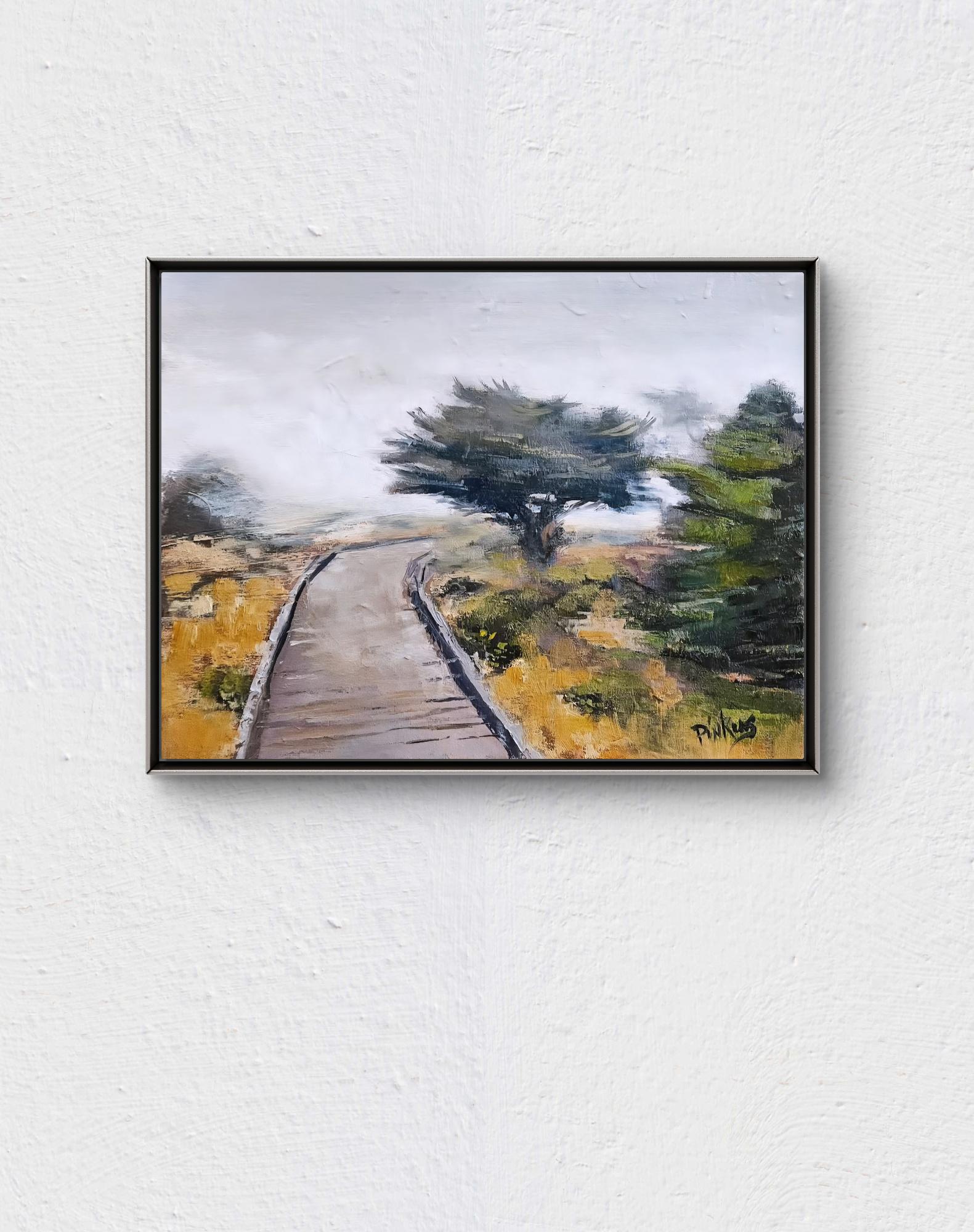 June Gloom OnTheBoardwalk (Revisited) - Original Oil Painting on Stretched Canvas (11"x 14")