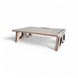 Wood Monitor Stand, Personalized Maple Plywood Desk Riser with Ergonomic Design
