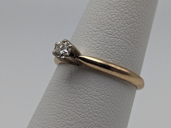 Vintage 14k Claw Setting Diamond Solitaire Ring. … - image 8