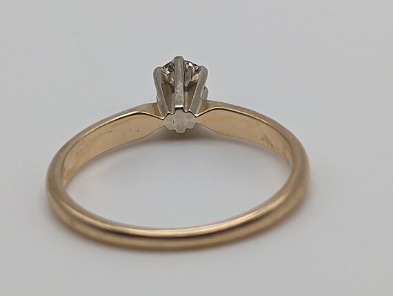 Vintage 14k Claw Setting Diamond Solitaire Ring. … - image 4