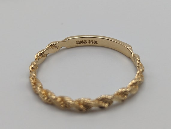 14k Cable Rope Band. 14k Gold Twist Band. 14k Yel… - image 5