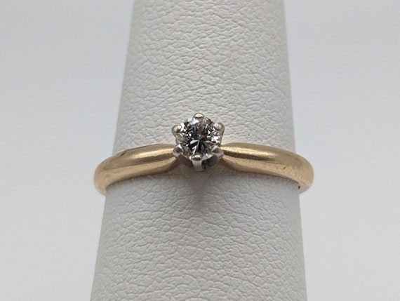 Vintage 14k Claw Setting Diamond Solitaire Ring. … - image 7