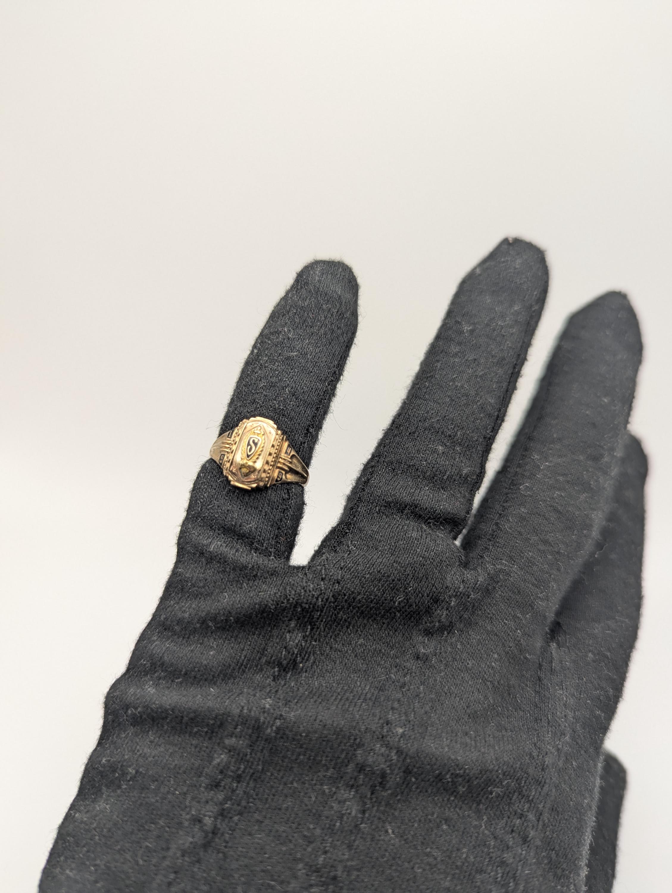 Antique 10k 1949 Jostens Class Ring. Vintage Class Ring. Signet